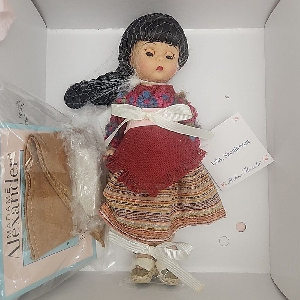 Doll Madame Alexander USA Sacajawea 28575 8" W/Baby & Papoose Original Box NEW